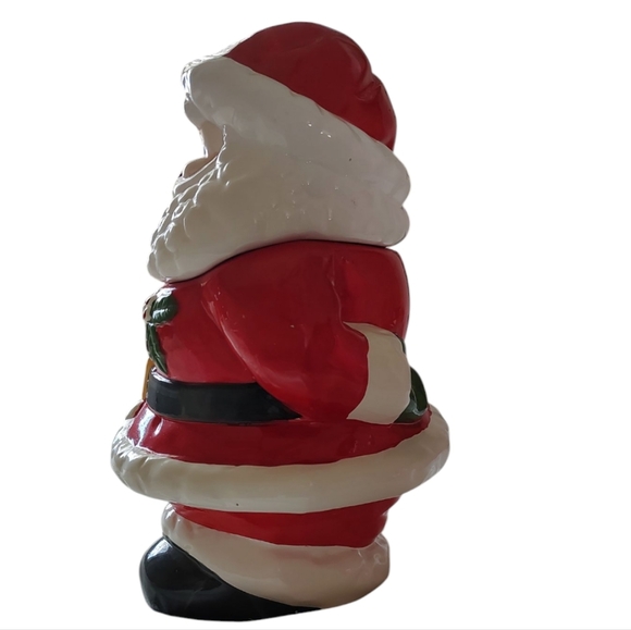 VINTAGE SHARE THE JOY CERAMIC SANTA CHRISTMAS COOKIE JAR - Picture 4 of 6